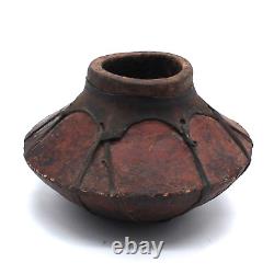 Vintage Antique Tarahumara Indian Clay Pot Vessel Rawhide Wrapped Pottery