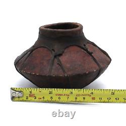 Vintage Antique Tarahumara Indian Clay Pot Vessel Rawhide Wrapped Pottery