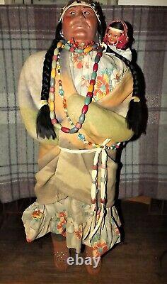 Vintage Antique large Skookum 33 Store Display Native American Indian Doll