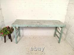Vintage Authentic Rustic Indian Blue Folding Wooden Wedding Events Table