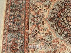 Vintage Belgium Worsted Wool Oriental Rug Carpet Indian Agra Trees Animals 54x77