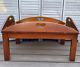 Vintage Bombay Large Oval Butler Table With Old Up Side Handles Brass Handles