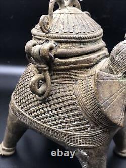 Vintage Brass Dhokra Elephant Incense Burner/ Home Decor