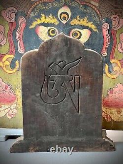 Vintage Buddhist Plaque. Lion-headed Dakini. Repoussé Metal. Tibet / Nepal