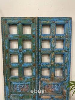 Vintage Carved Indian Teak Wood Door Antique Handcrafted Wooden Entry Door