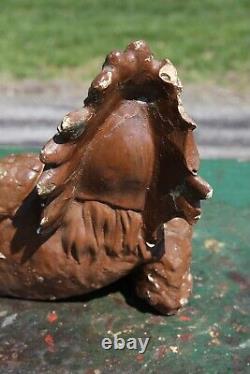 Vintage Cigar Store Indian Chief chalkware display statue antique Ohio Match Co