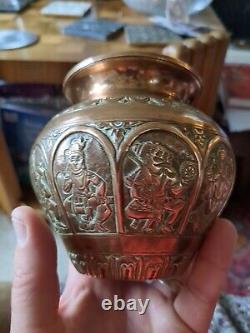 Vintage Copper Indian Puja Lota Vase