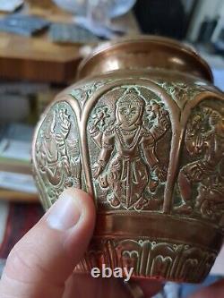 Vintage Copper Indian Puja Lota Vase