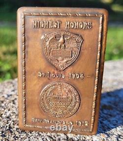 Vintage Early Indian Motorcycle Dealership Match Safe Antique Cigar Scout Chief