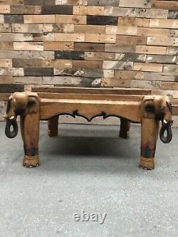 Vintage Elephant Legged Carved Coffee Table