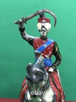 Vintage Enamel Solid SILVER Indian? Military? Soldier Riding Horse Sword