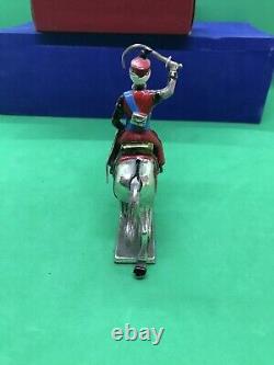 Vintage Enamel Solid SILVER Indian? Military? Soldier Riding Horse Sword