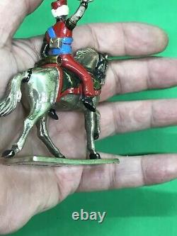 Vintage Enamel Solid SILVER Indian? Military? Soldier Riding Horse Sword