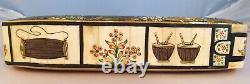 Vintage Fine Mughal Hand Painted Bovine Bone Pen/ Pencil Box