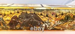 Vintage Fine Mughal Hand Painted Bovine Bone Pen/ Pencil Box