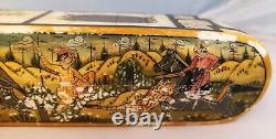 Vintage Fine Mughal Hand Painted Bovine Bone Pen/ Pencil Box