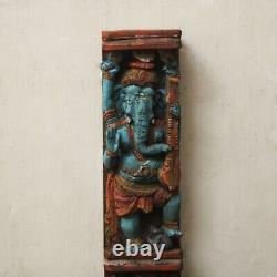 Vintage Ganesha Statue Wall Decor Ganesh Vertical Hanging Sculpture Antique Rare