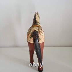 Vintage Hand Painted Wooden Wedding Horse Figure GHODI Indian 27cm Hand Carved