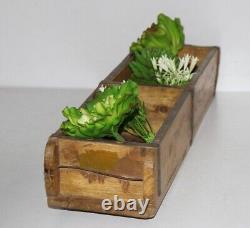 Vintage Handcrafted Old Wooden Brick Mould- Double /Planter 9895