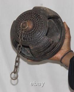 Vintage Handcrafted Wooden With Iron Chain Wall &Tree Hanging Oil Diya, Lamp
