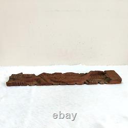 Vintage Handmade Lady Playing Veena Wooden Panel Old Decorative Collectible