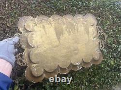 Vintage Heavy Antique Brass Tray 2.5kg