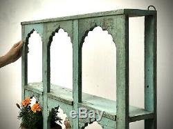 Vintage Indian Arched Display Unit. Six Mughal Arched. Baby Blue & Eau De Nil