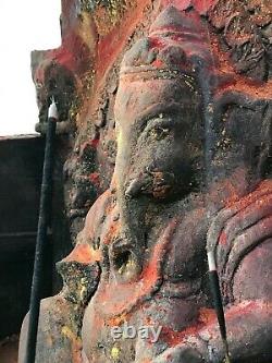 Vintage Indian Buddhist Nirvan Reclining Buddha. Kathmandu Nepal. Gilded