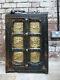 Vintage Indian Cabinet Layered Paint On Dark Wood With Embossed Metal Panels