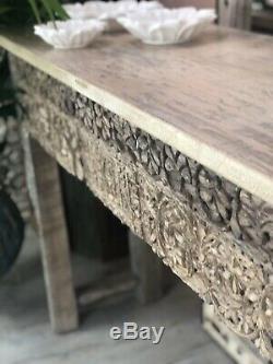Vintage Indian Carved Console Table