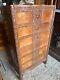 Vintage Indian Carved Pillar Chest Of Drawers