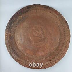 Vintage Indian Copper Charger Decorated With Mythical Bird 50.5cm Diameter