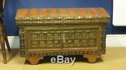 Vintage Indian Dowry Chest On Wheels Can Deliver