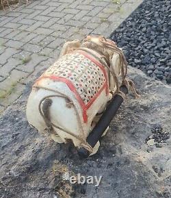 Vintage Indian Hand Carved Wood Elephant Puppet On Strings