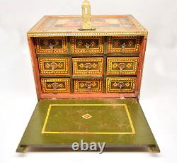 Vintage Indian Hand Painted Jewellery/Apothecary Box