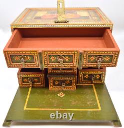 Vintage Indian Hand Painted Jewellery/Apothecary Box