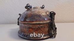 Vintage Indian Handcrafted Brass Copper Pandan Round Tin