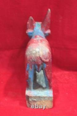 Vintage Indian Handcrafted Wooden Nandi Figure Home Decor Antique PU-84