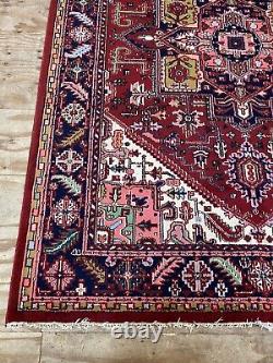 Vintage Indian Large Hand Knotted Medallion Carpet