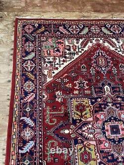 Vintage Indian Large Hand Knotted Medallion Carpet