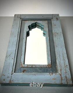 Vintage Indian Mirror Large Architectural Salvage Repurposed Art Deco Door Panel