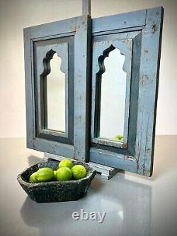 Vintage Indian Mirror Large Architectural Salvage Repurposed Art Deco Door Panel