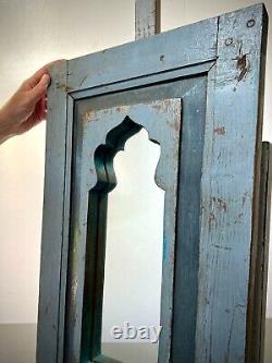 Vintage Indian Mirror Large Architectural Salvage Repurposed Art Deco Door Panel