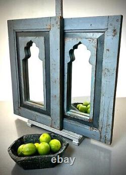 Vintage Indian Mirror Large Architectural Salvage Repurposed Art Deco Door Panel