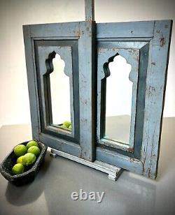 Vintage Indian Mirror Large Architectural Salvage Repurposed Art Deco Door Panel