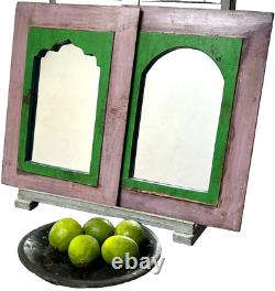 Vintage Indian Mirrors Pair Architectural Salvage Repurposed Art Deco Door Panel