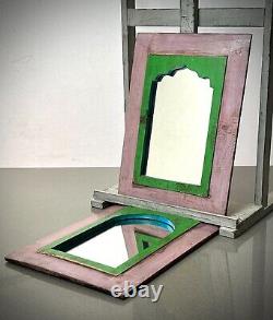 Vintage Indian Mirrors Pair Architectural Salvage Repurposed Art Deco Door Panel