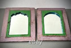 Vintage Indian Mirrors Pair Architectural Salvage Repurposed Art Deco Door Panel