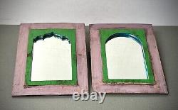 Vintage Indian Mirrors Pair Architectural Salvage Repurposed Art Deco Door Panel