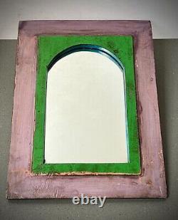 Vintage Indian Mirrors Pair Architectural Salvage Repurposed Art Deco Door Panel